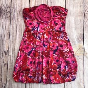 BCBG | Begonia Pink Strapless Floral Cocktail